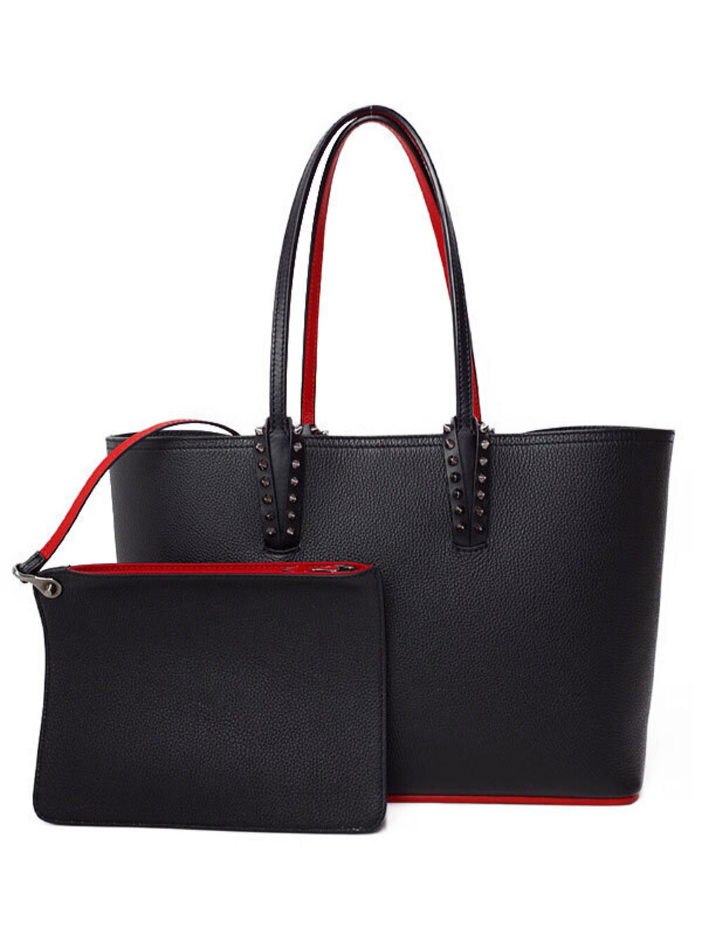 Christian Louboutin Cabata Tote Bag Leather Black Red